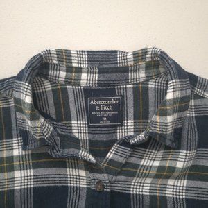 Abercrombie and Fitch Green and Blue Long Sleeve Plaid shirt